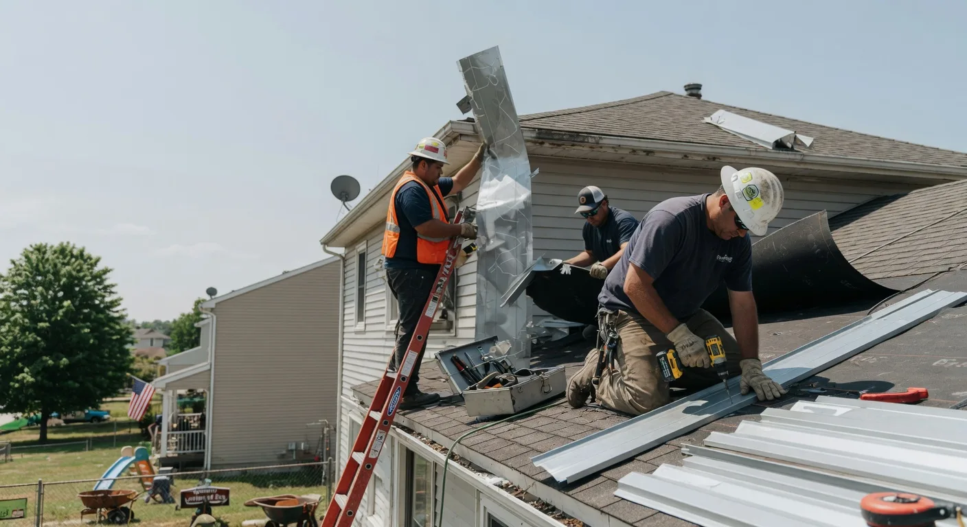Storm Damage Metal Roof Repair in Helenville, WI